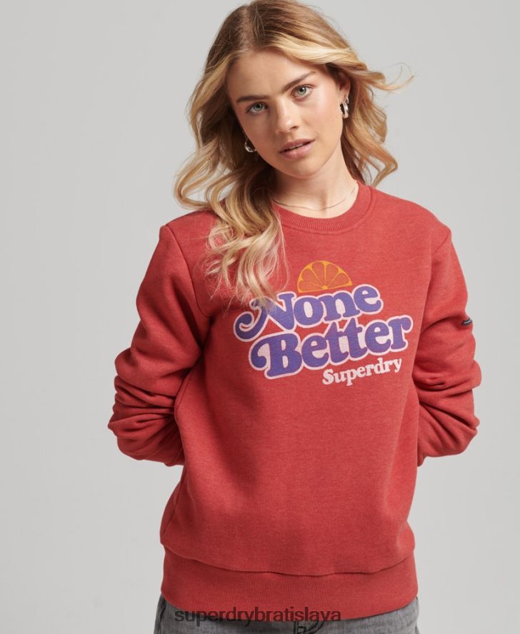 Superdry ženy cooper nostalgia crew mikina 6B4ZTR6072 oblečenie červená