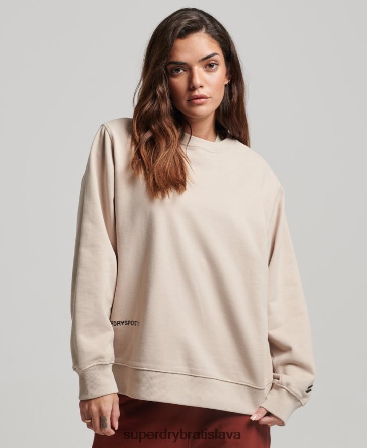 Superdry ženy core crew mikina 6B4ZTR3309 oblečenie béžová