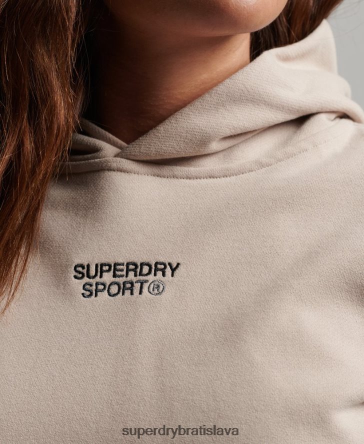 Superdry ženy core oversized mikina s kapucňou 6B4ZTR3381 oblečenie béžová