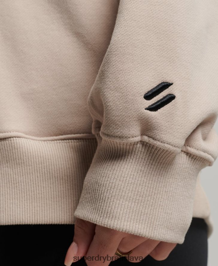 Superdry ženy core oversized mikina s kapucňou 6B4ZTR3381 oblečenie béžová