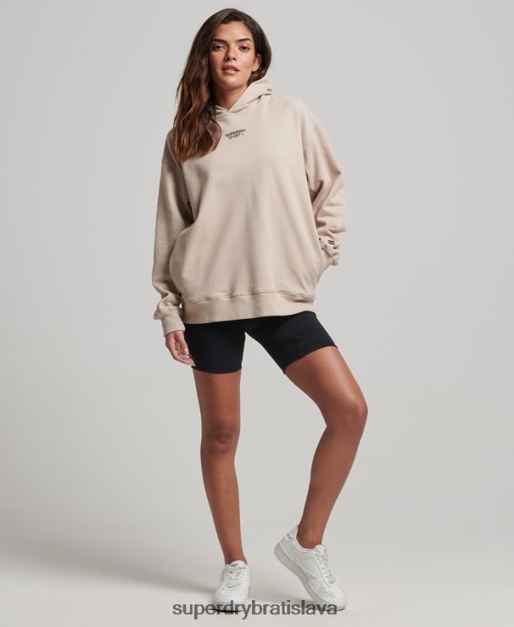 Superdry ženy core oversized mikina s kapucňou 6B4ZTR3381 oblečenie béžová