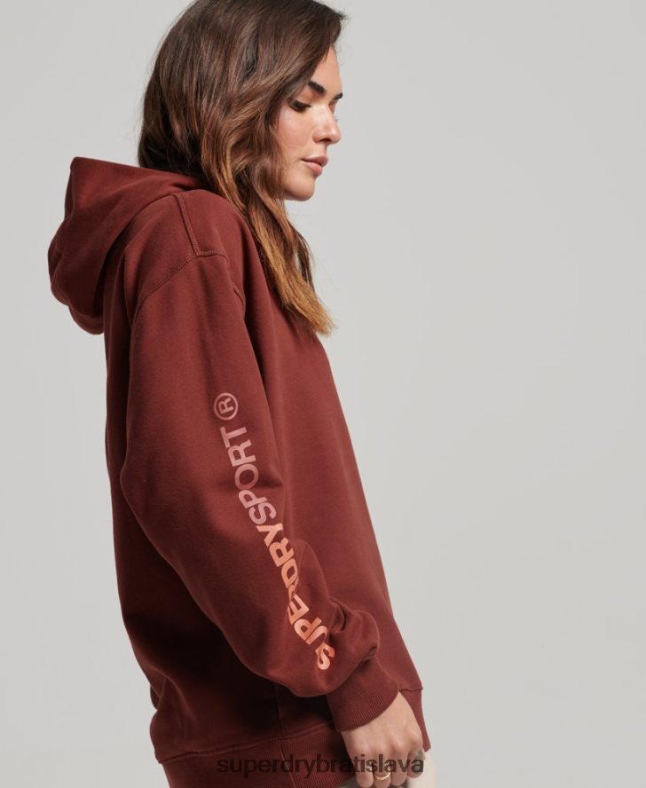 Superdry ženy core oversized mikina s kapucňou 6B4ZTR3392 oblečenie hnedá