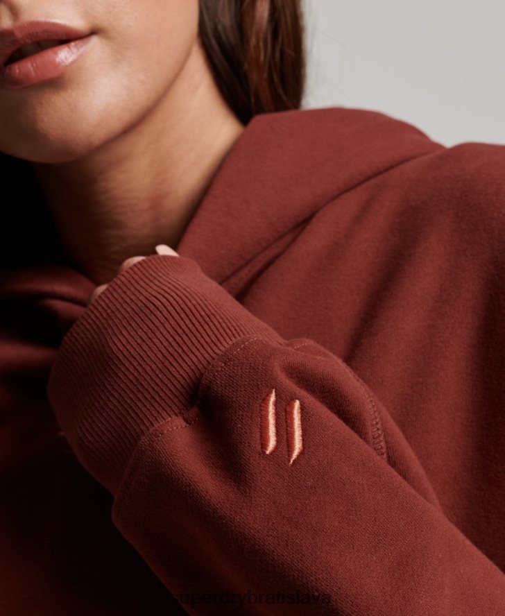 Superdry ženy core oversized mikina s kapucňou 6B4ZTR3392 oblečenie hnedá