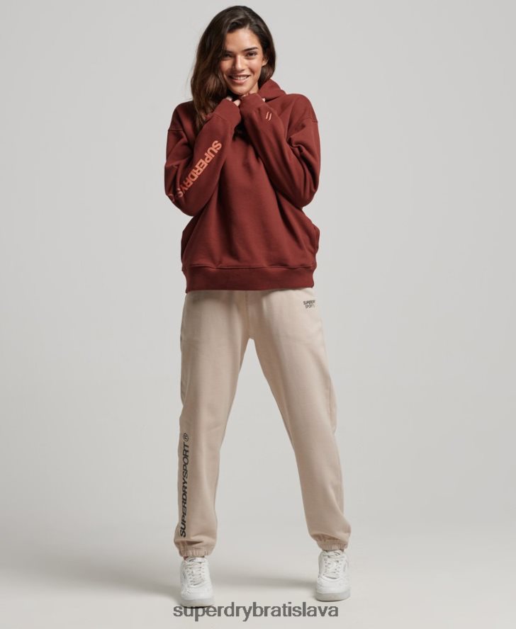 Superdry ženy core oversized mikina s kapucňou 6B4ZTR3392 oblečenie hnedá