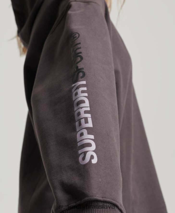 Superdry ženy core oversized mikina s kapucňou 6B4ZTR3394 oblečenie sivá