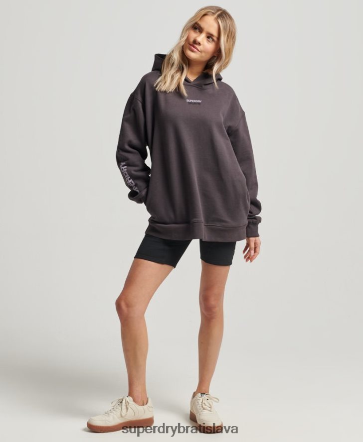 Superdry ženy core oversized mikina s kapucňou 6B4ZTR3394 oblečenie sivá