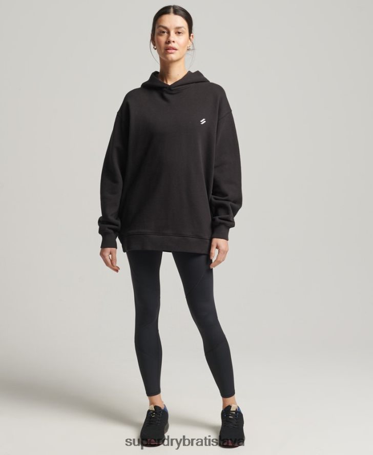 Superdry ženy core oversized mikina s kapucňou 6B4ZTR5988 oblečenie čierna
