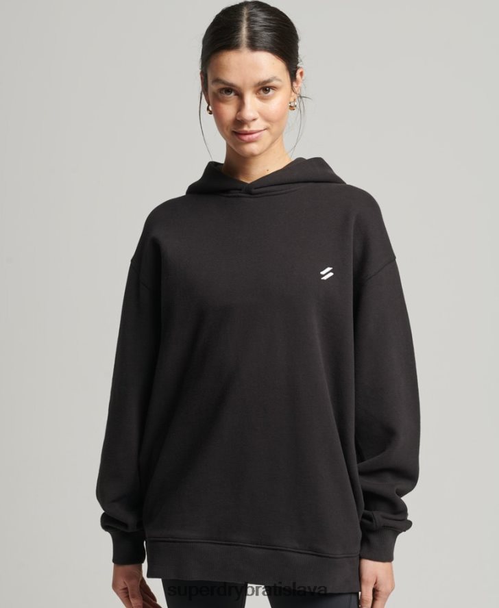 Superdry ženy core oversized mikina s kapucňou 6B4ZTR5988 oblečenie čierna