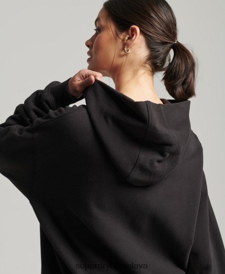 Superdry ženy core oversized mikina s kapucňou 6B4ZTR5988 oblečenie čierna