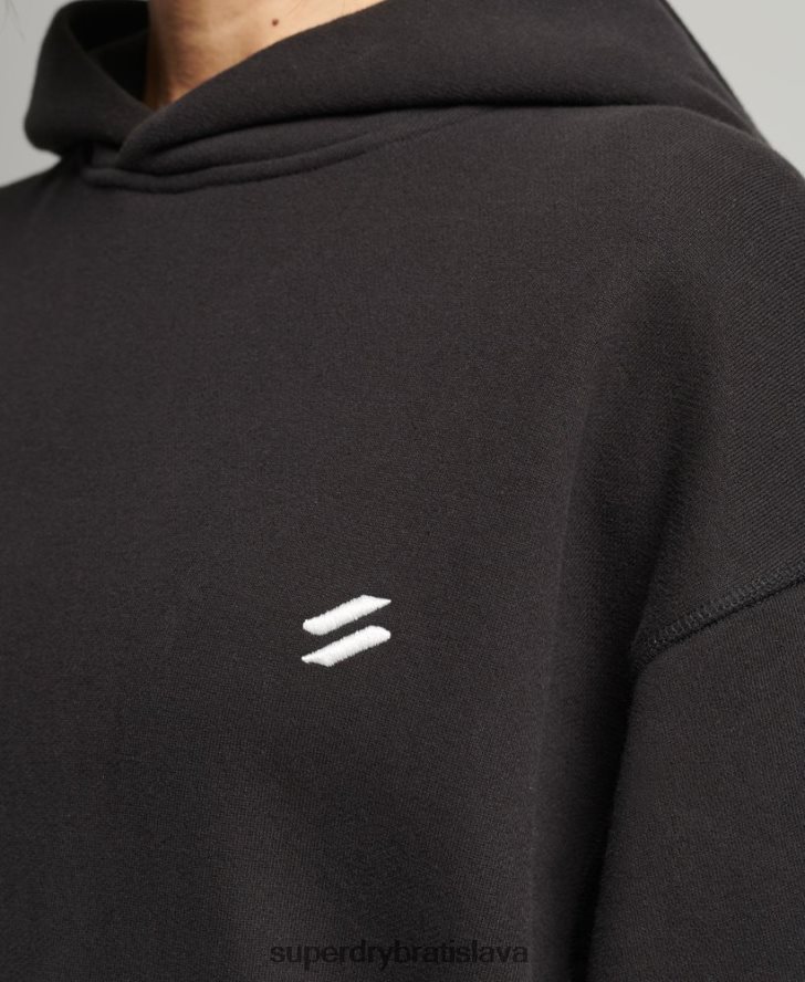 Superdry ženy core oversized mikina s kapucňou 6B4ZTR5988 oblečenie čierna