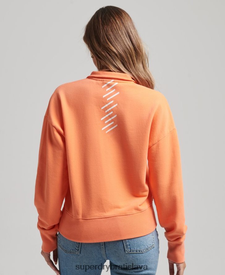 Superdry ženy core sport top s polovičným zipsom 6B4ZTR6101 oblečenie Ružová