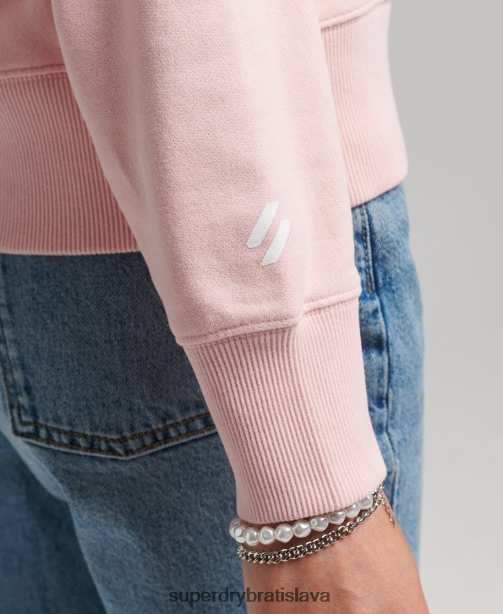 Superdry ženy core sport top s polovičným zipsom 6B4ZTR6132 oblečenie Ružová