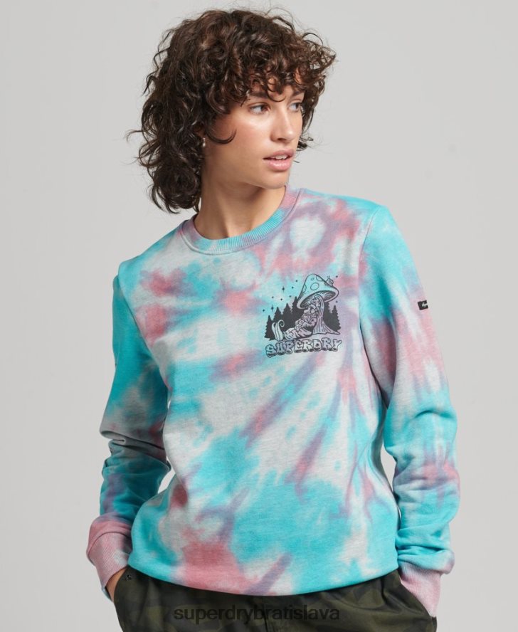 Superdry ženy do lesa grafická mikina 6B4ZTR3340 oblečenie sivá