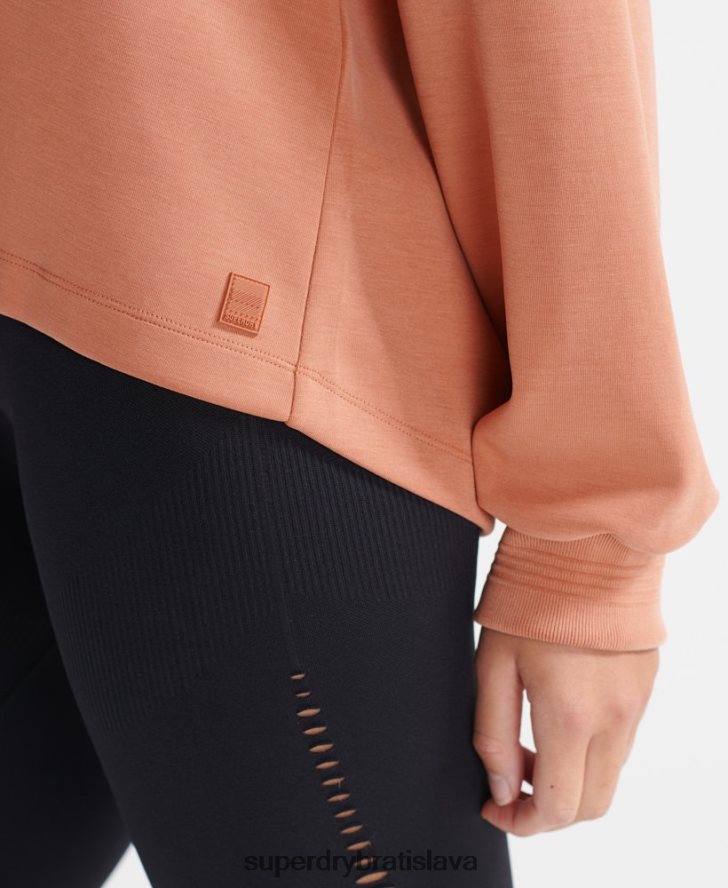 Superdry ženy flex uvoľnená crew mikina 6B4ZTR5918 oblečenie hnedá