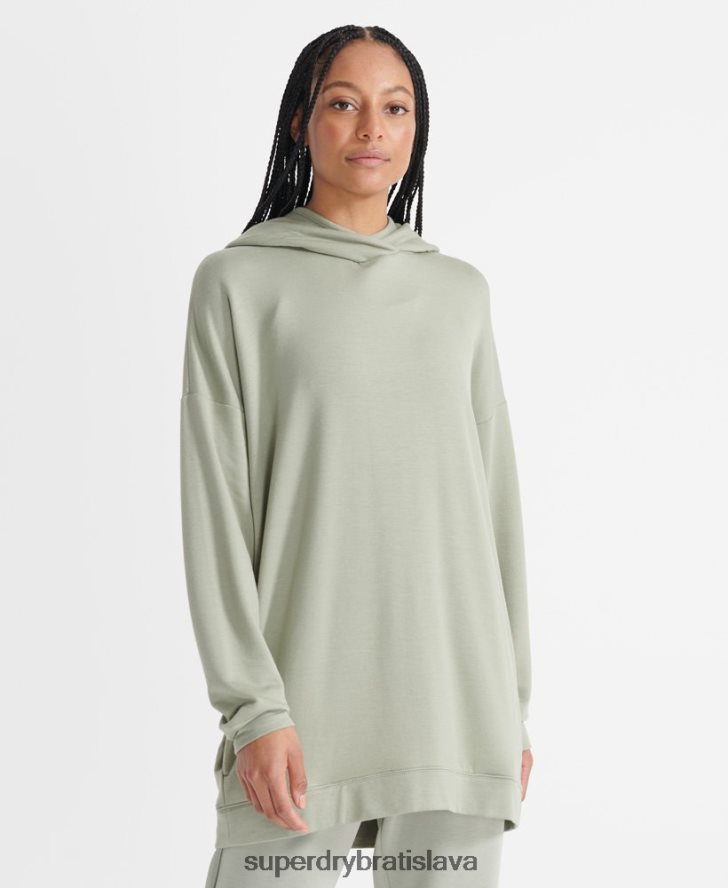 Superdry ženy flex uvoľnená mikina s kapucňou 6B4ZTR6004 oblečenie zelená