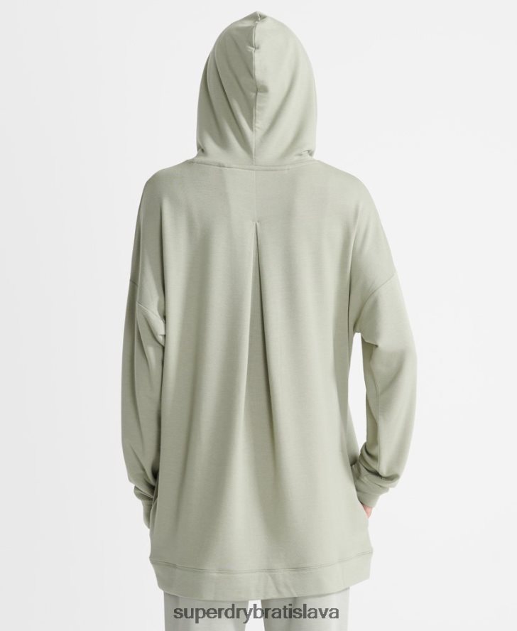 Superdry ženy flex uvoľnená mikina s kapucňou 6B4ZTR6004 oblečenie zelená