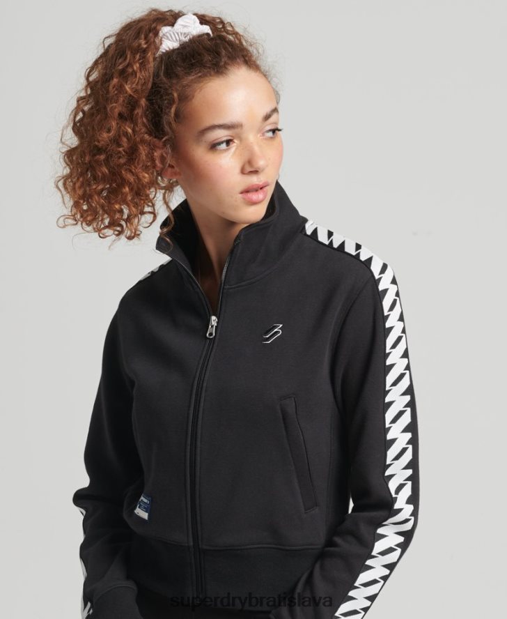 Superdry ženy horná časť stopy kódovej pásky 6B4ZTR5878 oblečenie čierna