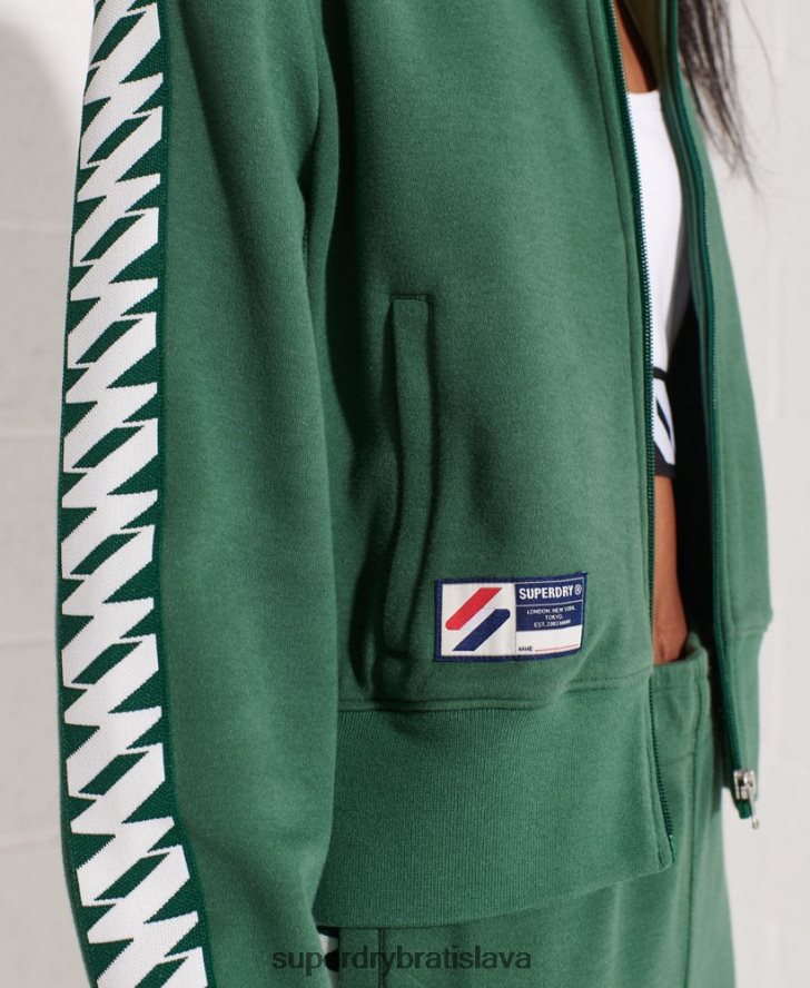 Superdry ženy horná časť stopy kódovej pásky 6B4ZTR5953 oblečenie zelená