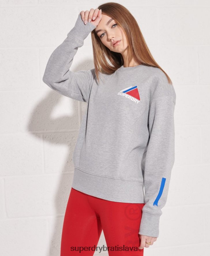 Superdry ženy horská športová crew mikina 6B4ZTR6148 oblečenie sivá