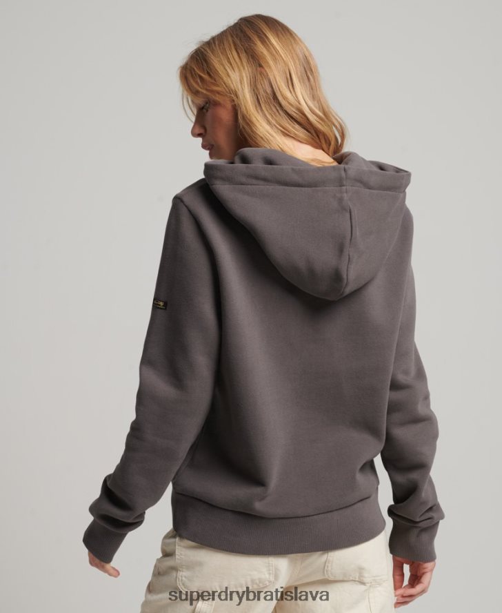 Superdry ženy japonská mikina s grafickým vintage logom 6B4ZTR3306 oblečenie tmavošedý