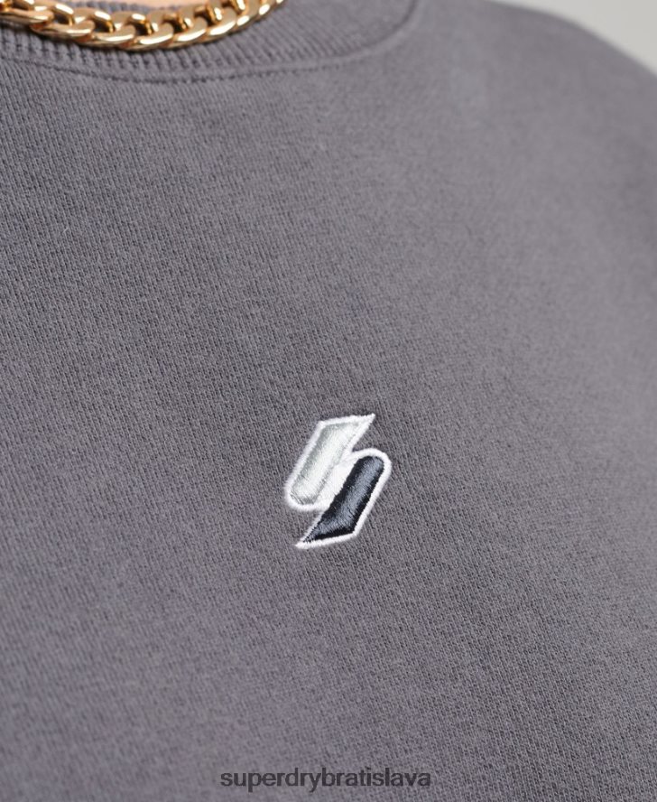 Superdry ženy kód lineárna voľná crew mikina 6B4ZTR5899 oblečenie tmavošedý