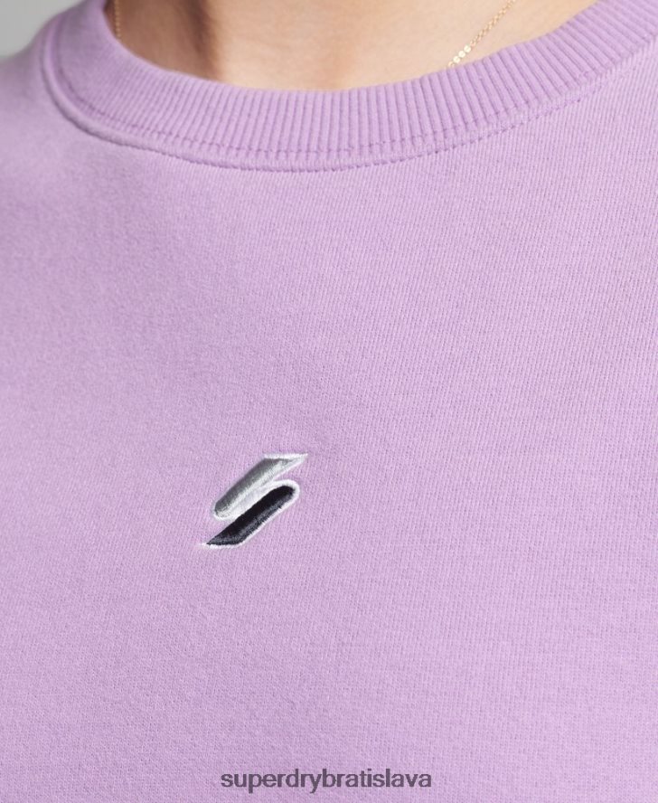 Superdry ženy kód lineárna voľná crew mikina 6B4ZTR6016 oblečenie Fialová