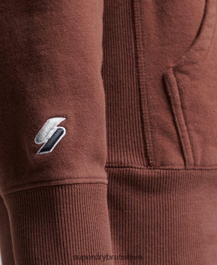 Superdry ženy kód lineárna voľná mikina s kapucňou 6B4ZTR5882 oblečenie hnedá