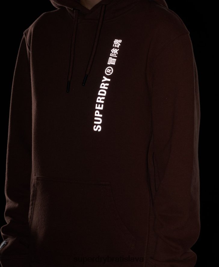 Superdry ženy kód lineárna voľná mikina s kapucňou 6B4ZTR5882 oblečenie hnedá