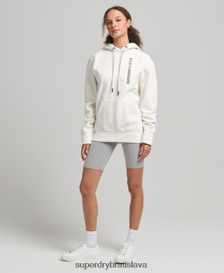 Superdry ženy kód lineárna voľná mikina s kapucňou 6B4ZTR5904 oblečenie biely