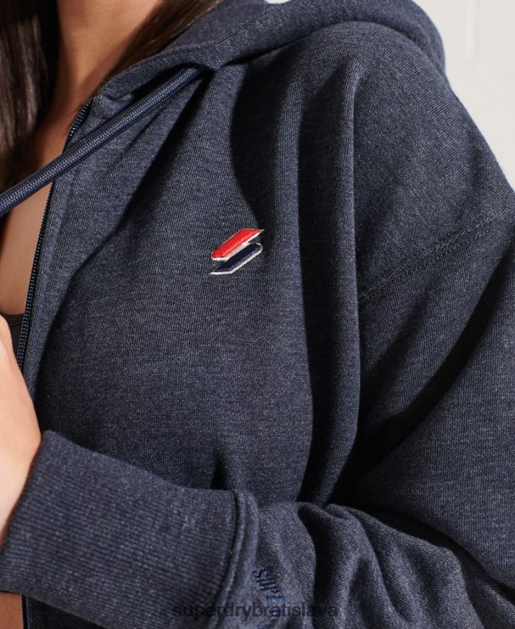 Superdry ženy kód nevyhnutná mikina na zips 6B4ZTR5848 oblečenie námorníctvo