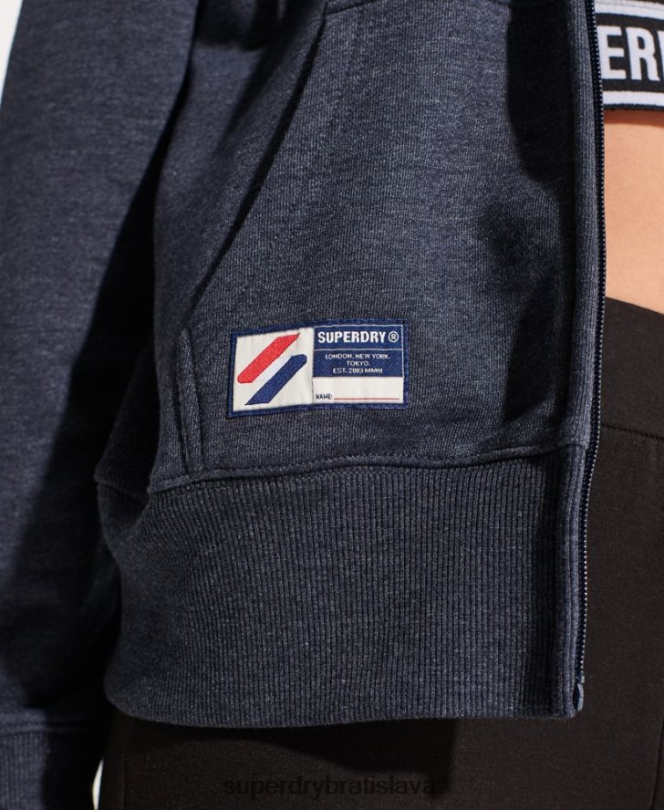 Superdry ženy kód nevyhnutná mikina na zips 6B4ZTR5848 oblečenie námorníctvo