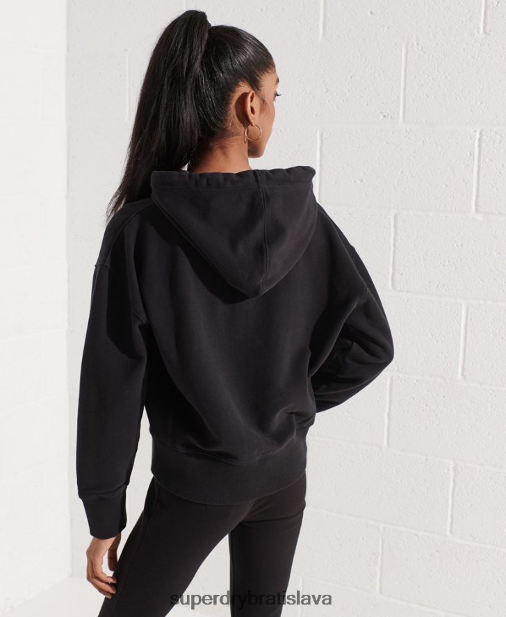 Superdry ženy kód nevyhnutná mikina na zips 6B4ZTR5944 oblečenie čierna