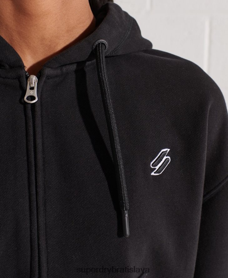 Superdry ženy kód nevyhnutná mikina na zips 6B4ZTR5944 oblečenie čierna