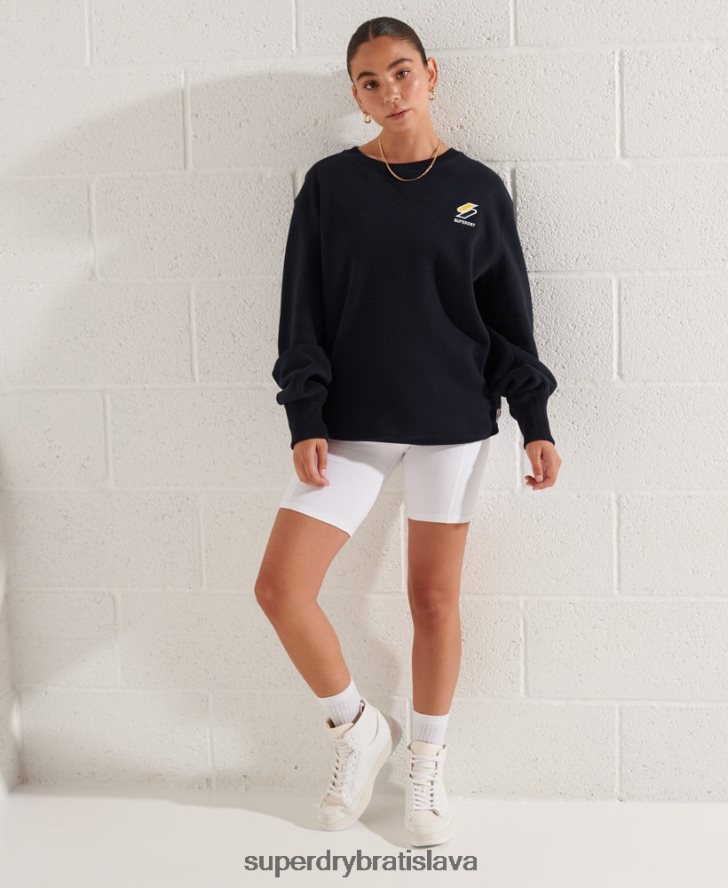Superdry ženy kód základná voľná crew mikina 6B4ZTR6078 oblečenie námorníctvo
