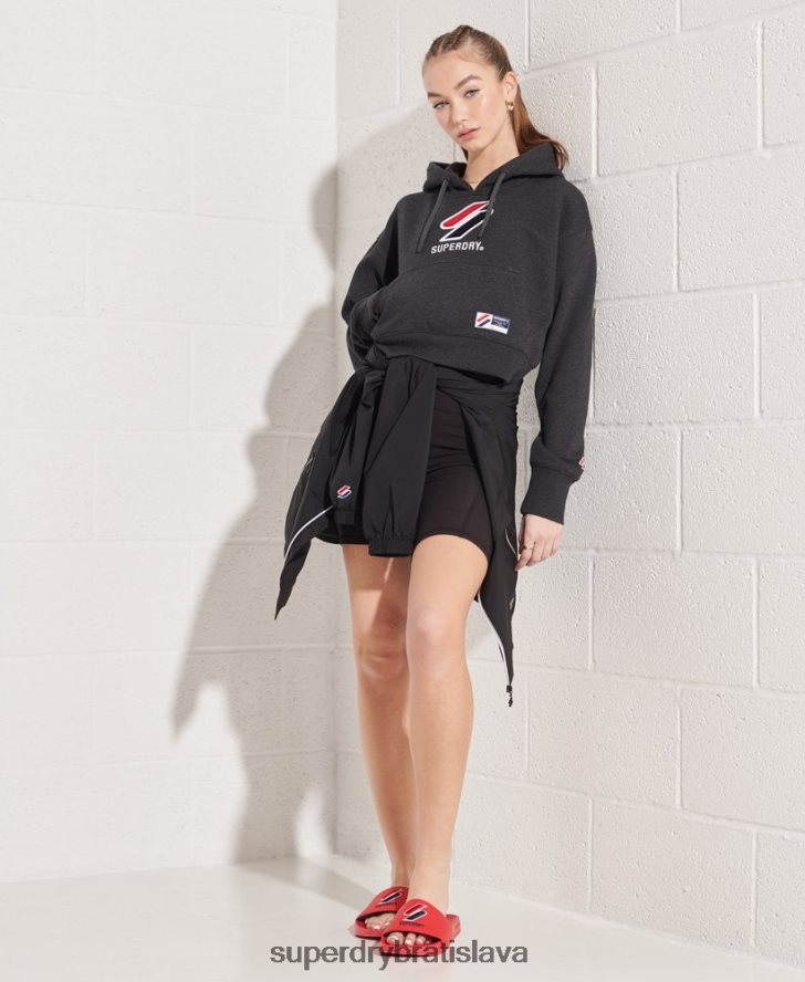 Superdry ženy klasická boxy mikina v športovom štýle 6B4ZTR3497 oblečenie tmavošedý