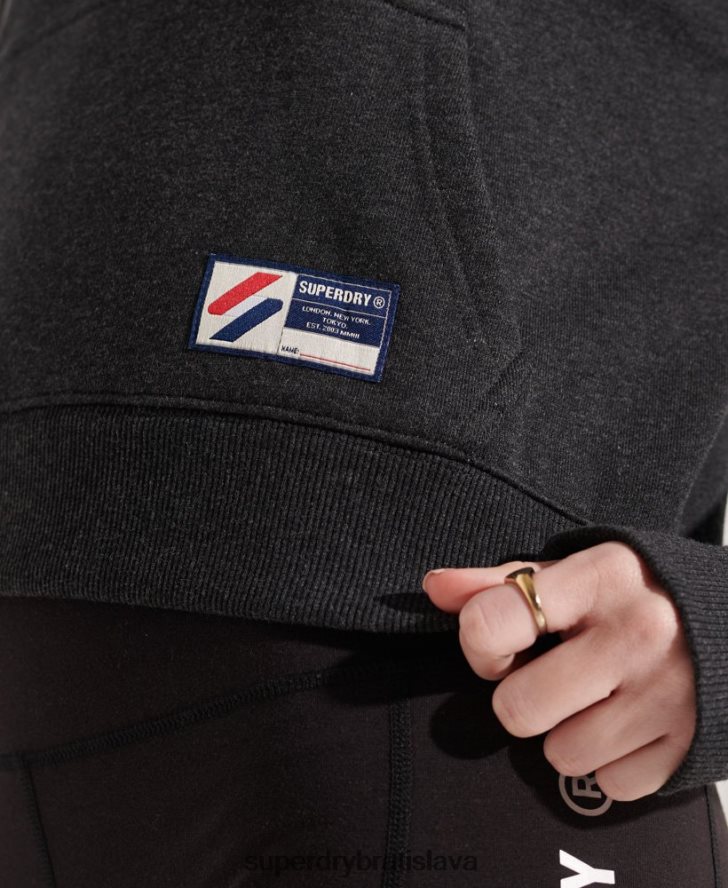 Superdry ženy klasická boxy mikina v športovom štýle 6B4ZTR3497 oblečenie tmavošedý