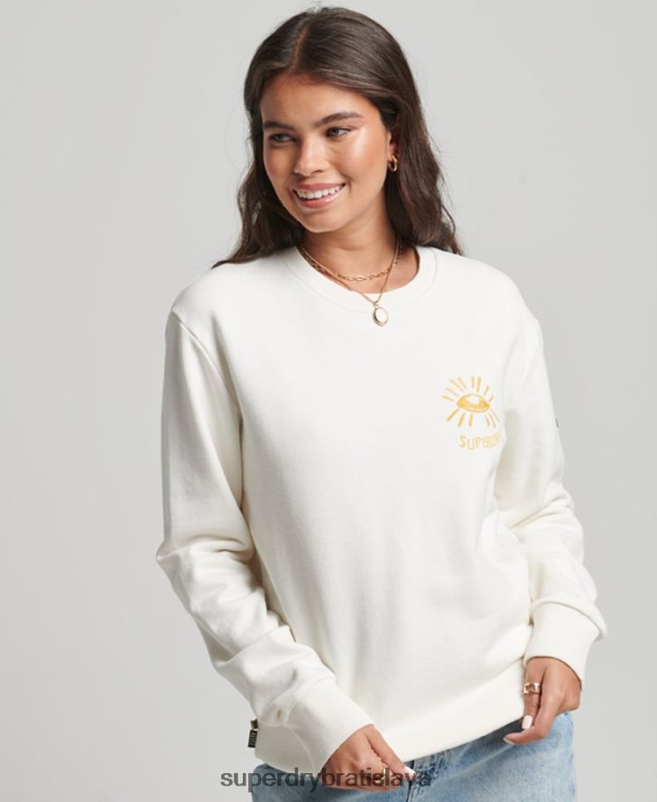Superdry ženy kočovná ľudová mikina 6B4ZTR3436 oblečenie biely