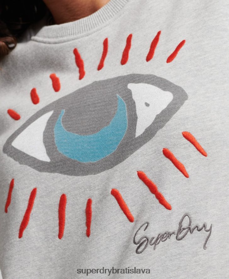 Superdry ženy kočovná ľudová mikina 6B4ZTR3479 oblečenie sivá