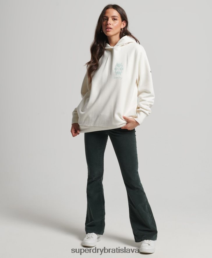 Superdry ženy kočovná ľudová mikina s kapucňou 6B4ZTR3410 oblečenie biely