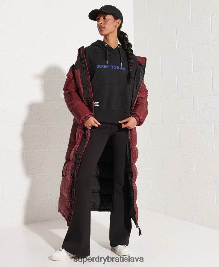 Superdry ženy kooperovať logo crop mikina 6B4ZTR3470 oblečenie čierna