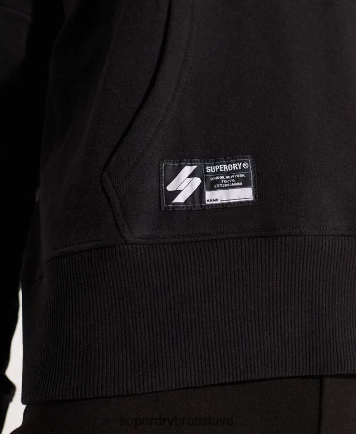 Superdry ženy kooperovať logo crop mikina 6B4ZTR3470 oblečenie čierna
