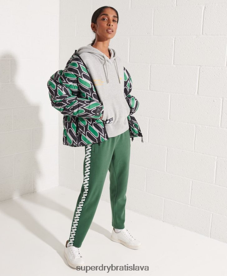 Superdry ženy kooperovať logo crop mikina 6B4ZTR3480 oblečenie sivá