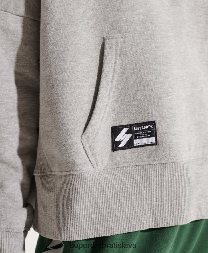 Superdry ženy kooperovať logo crop mikina 6B4ZTR3480 oblečenie sivá