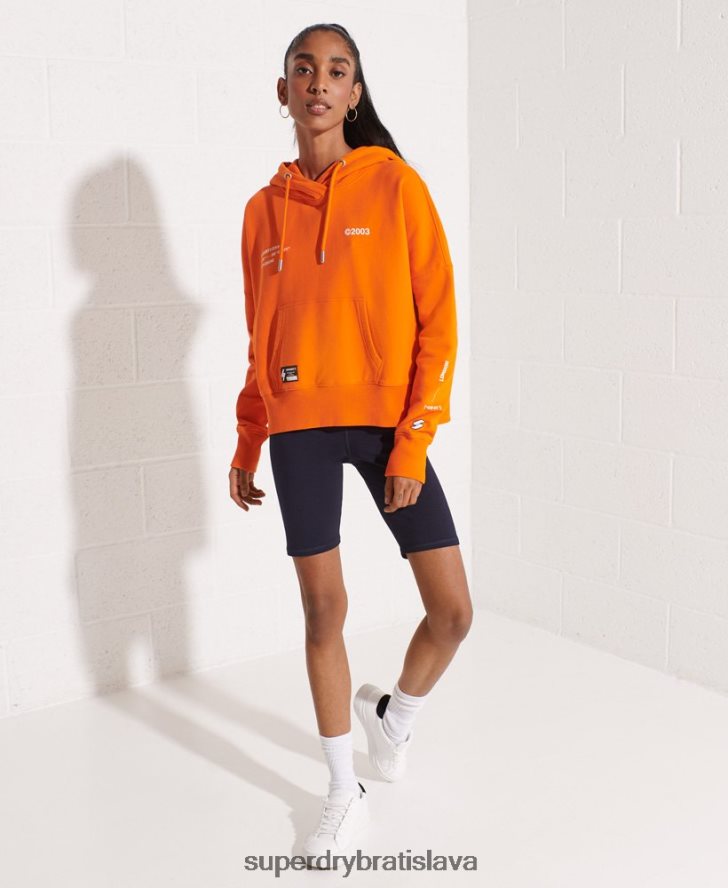 Superdry ženy kooperovať logo crop mikina 6B4ZTR6145 oblečenie oranžová