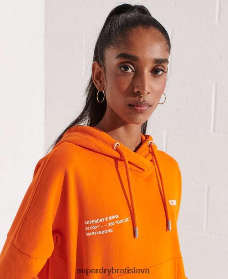 Superdry ženy kooperovať logo crop mikina 6B4ZTR6145 oblečenie oranžová