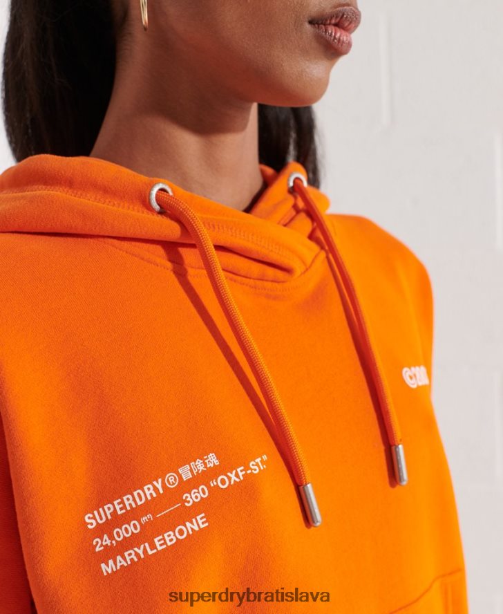 Superdry ženy kooperovať logo crop mikina 6B4ZTR6145 oblečenie oranžová