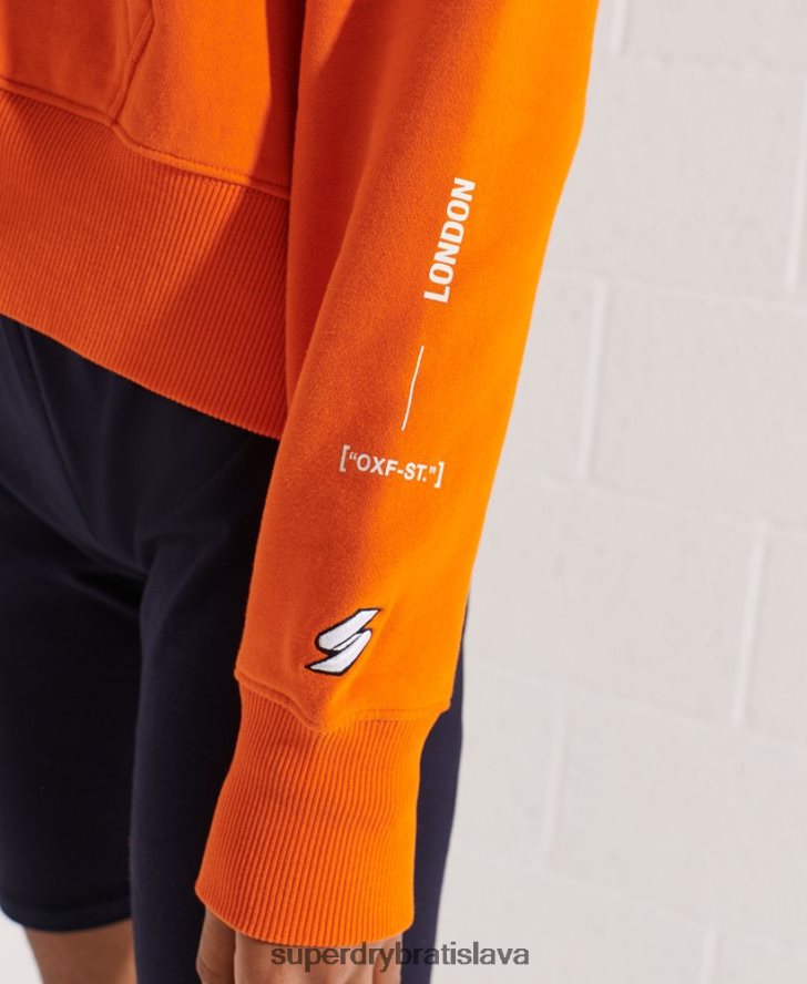 Superdry ženy kooperovať logo crop mikina 6B4ZTR6145 oblečenie oranžová