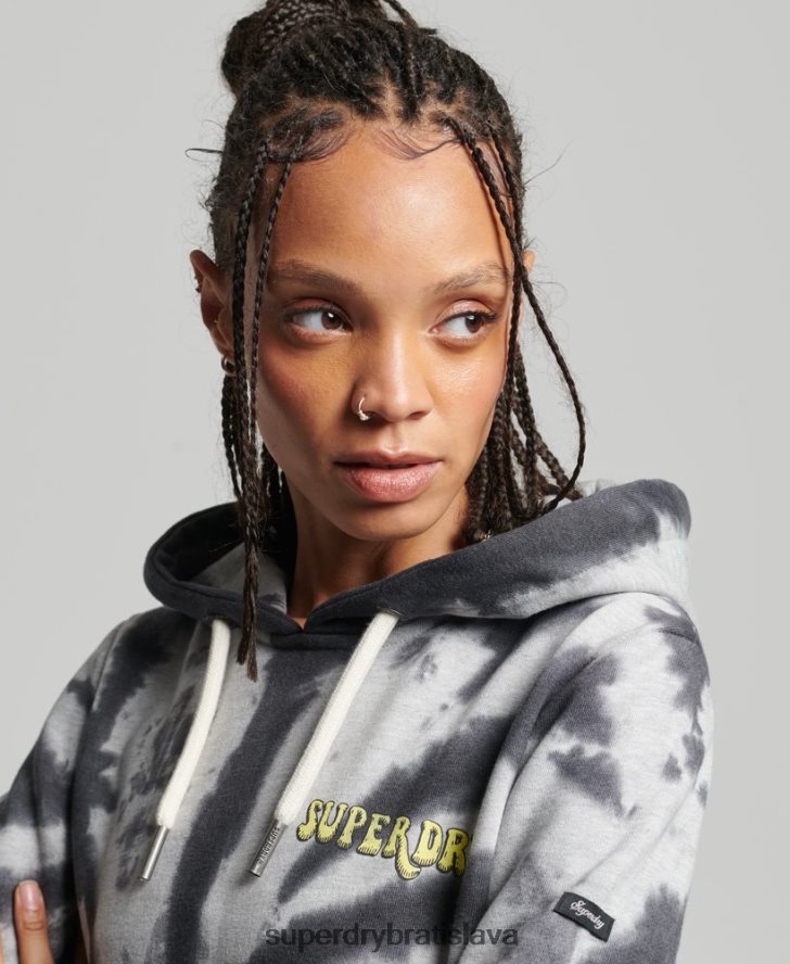 Superdry ženy lesná grafická mikina s kapucňou 6B4ZTR6020 oblečenie sivá