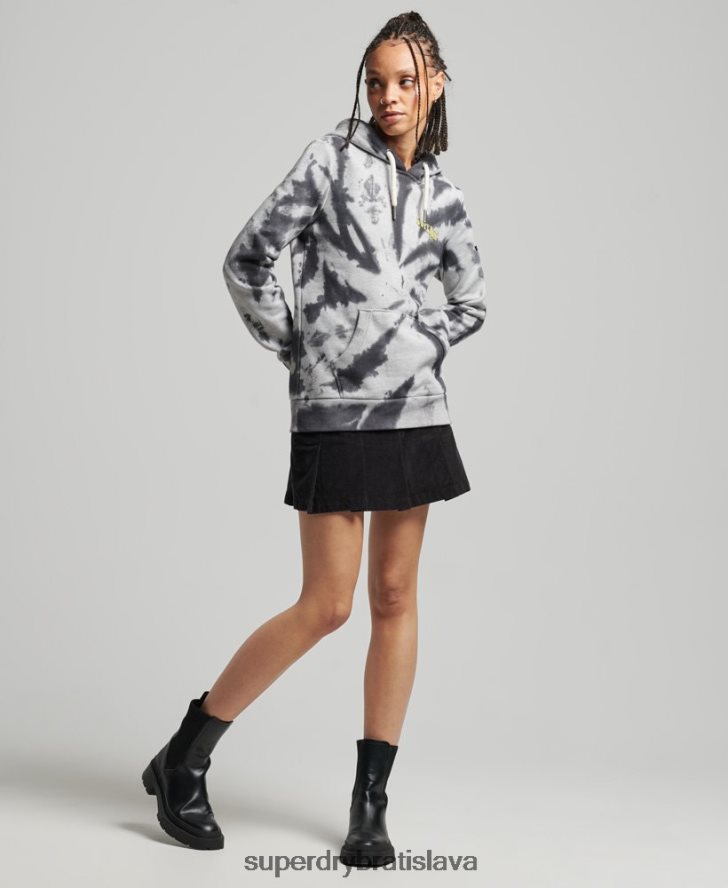 Superdry ženy lesná grafická mikina s kapucňou 6B4ZTR6020 oblečenie sivá