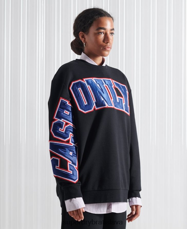 Superdry ženy limitovaná edícia mikiny sdx s nášivkou 6B4ZTR5208 oblečenie čierna